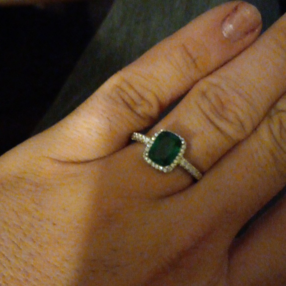 Sterling silver and emerald ring